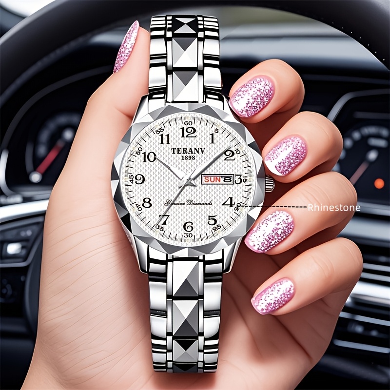 Rectangular Digital Dial Alloy Watch with Women's Strap